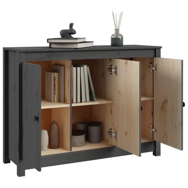 vidaXL Senkki harmaa 100x35x74 cm täysi mänty