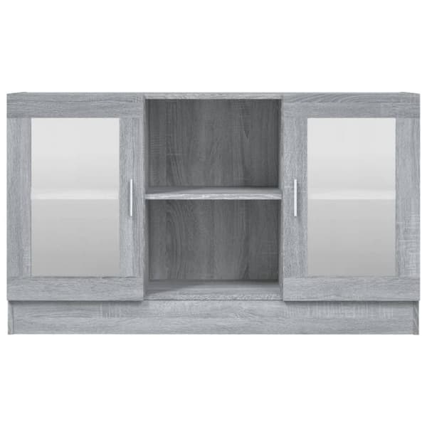 vidaXL vitrineskab 120x30,5x70 cm konstrueret træ grå sonoma-eg