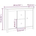 Miniatyrbillede 10 af 11: vidaXL skænk 100x35x74 cm massivt fyrretræ