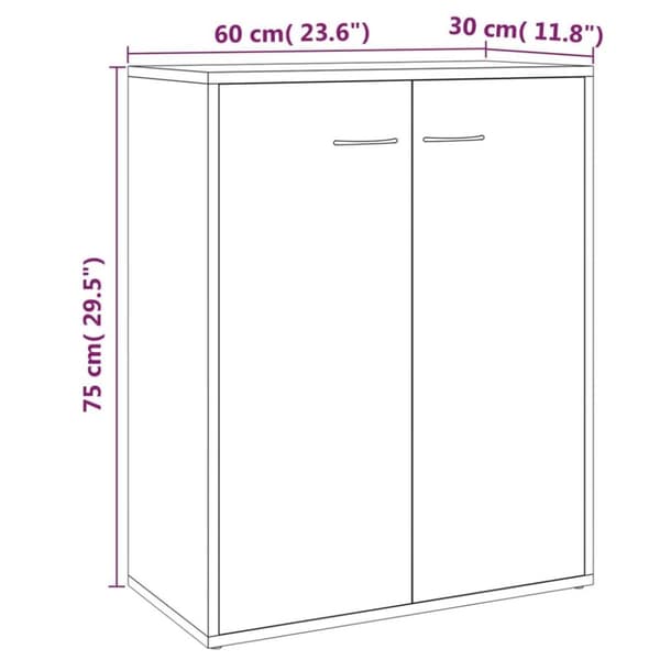 vidaXL skænk 60x30x75 cm konstrueret træ brun egetræsfarve