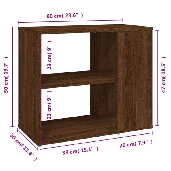 vidaXL sideskab 60x30x50 cm konstrueret sonoma-eg