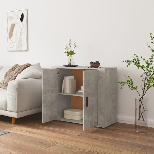 vidaXL skænk 80x33x70 cm konstrueret træ betongrå