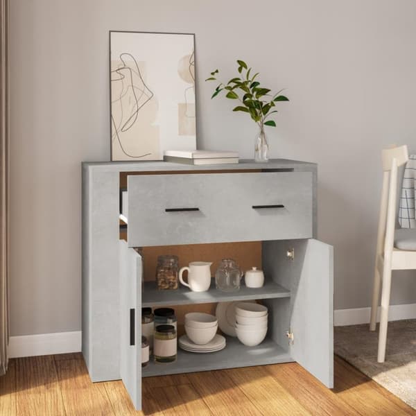 vidaXL Skåp betonggrå 80x33x70 cm konstruerat trä