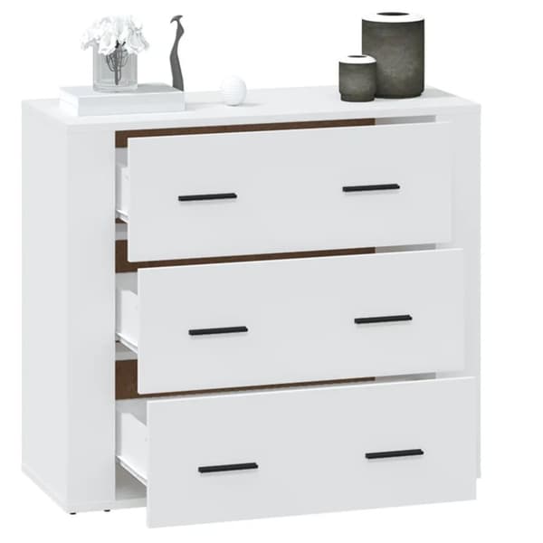 vidaXL Skjenk hvit 80x33x70 cm konstruert tre