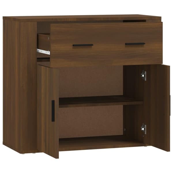 vidaXL Skjenk brun eik 80x33x70 cm konstruert tre