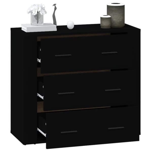 vidaXL Skänk svart 80x33x70 cm konstruerat trä