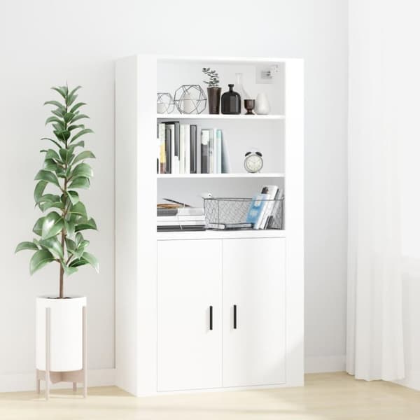 vidaXL Veggskap hvit 80x33x80 cm konstruert tre