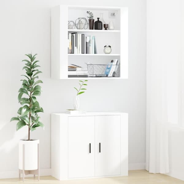 vidaXL Veggskap hvit 80x33x80 cm konstruert tre