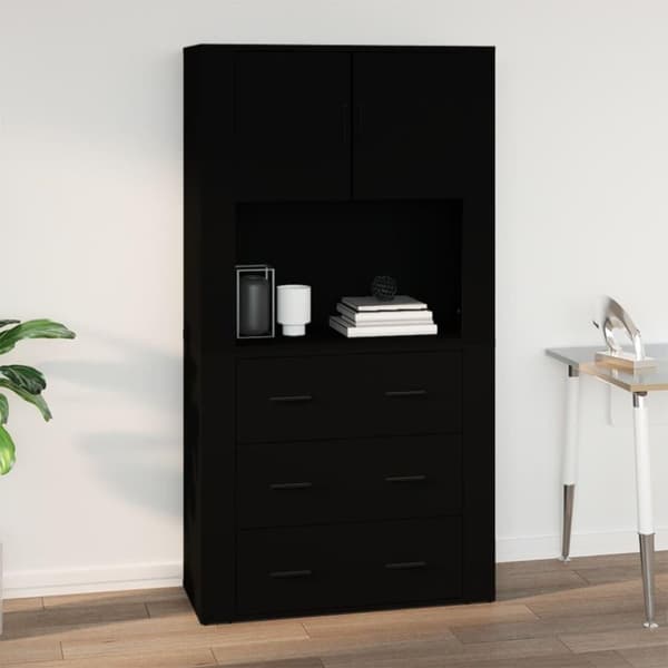 vidaXL Veggskap svart 80x33x80 cm konstruert tre