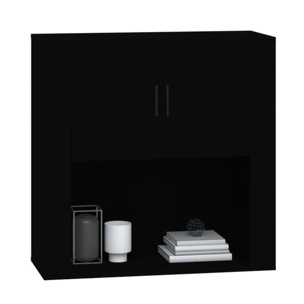 vidaXL Veggskap svart 80x33x80 cm konstruert tre