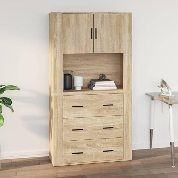 vidaXL Veggskap sonoma eik 80x33x80 cm konstruert tre