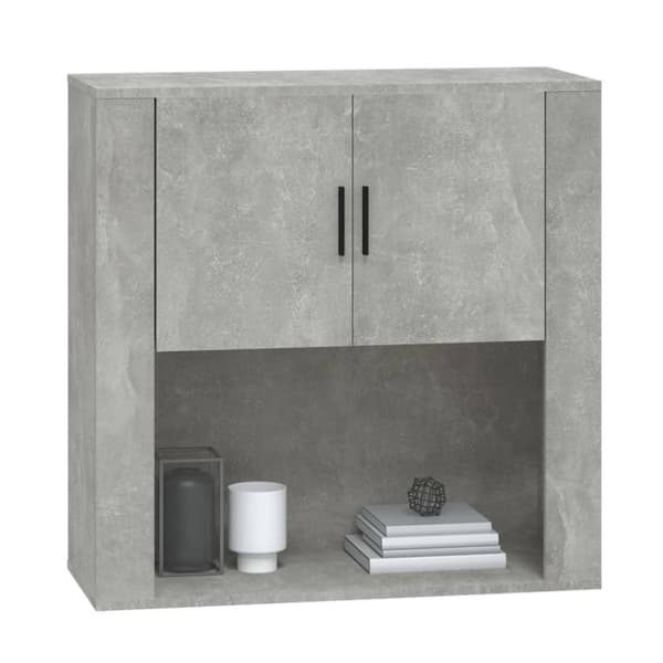 vidaXL Väggskåp betonggrå 80x33x80 cm konstruerat trä