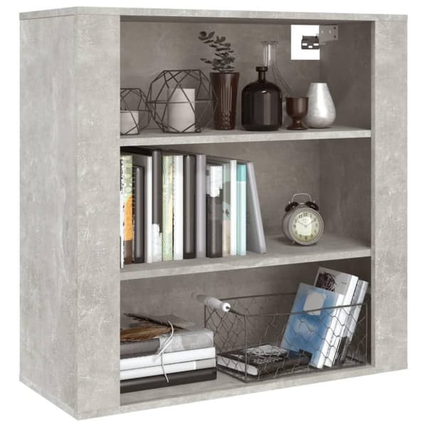 vidaXL Veggskap betonggrå 80x33x80 cm konstruert tre