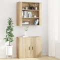 Miniatyrbilde 7 av 10: vidaXL Veggskap sonoma eik 80x33x80 cm konstruert tre