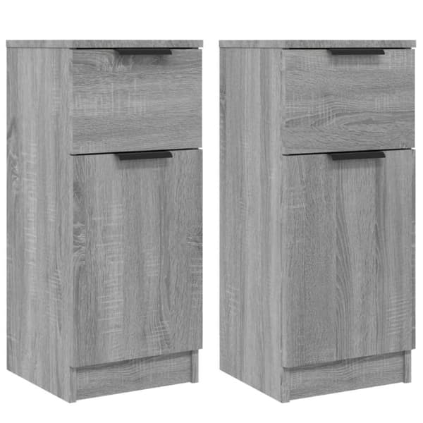 vidaXL skænke 2 stk. 30x30x70 cm konstrueret træ grå sonoma-eg