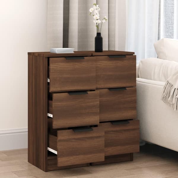 vidaXL Senkit 2 kpl ruskea tammi 30x30x70 cm tekninen puu