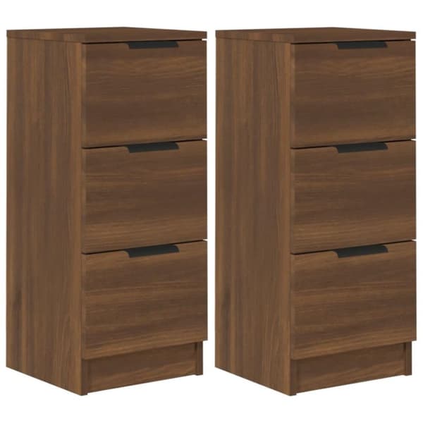 vidaXL Senkit 2 kpl ruskea tammi 30x30x70 cm tekninen puu
