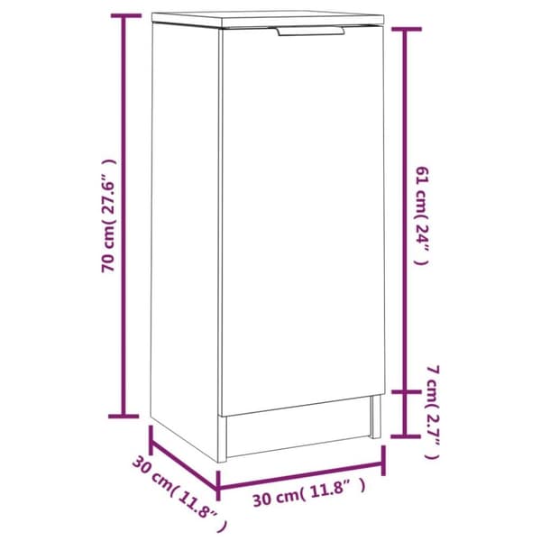 vidaXL skænke 2 stk. 30x30x70 cm konstrueret træ grå sonoma-eg