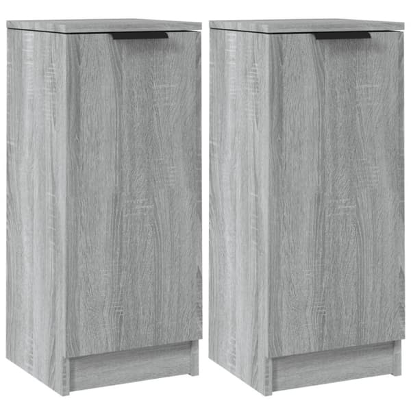 vidaXL skænke 2 stk. 30x30x70 cm konstrueret træ grå sonoma-eg