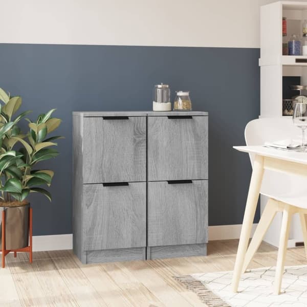 vidaXL Senkit 2 kpl harmaa Sonoma 30x30x70 cm tekninen puu
