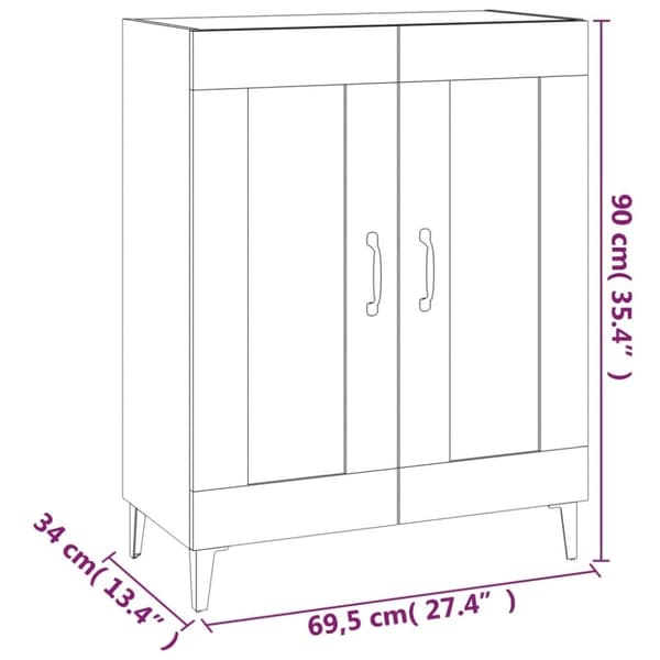 vidaXL Senkki ruskea tammi 69,5x34x90 cm tekninen puu