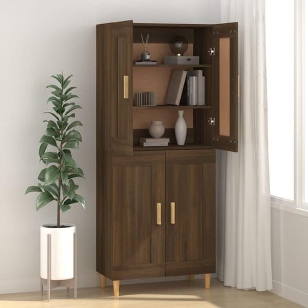 vidaXL Senkki ruskea tammi 69,5x34x90 cm tekninen puu