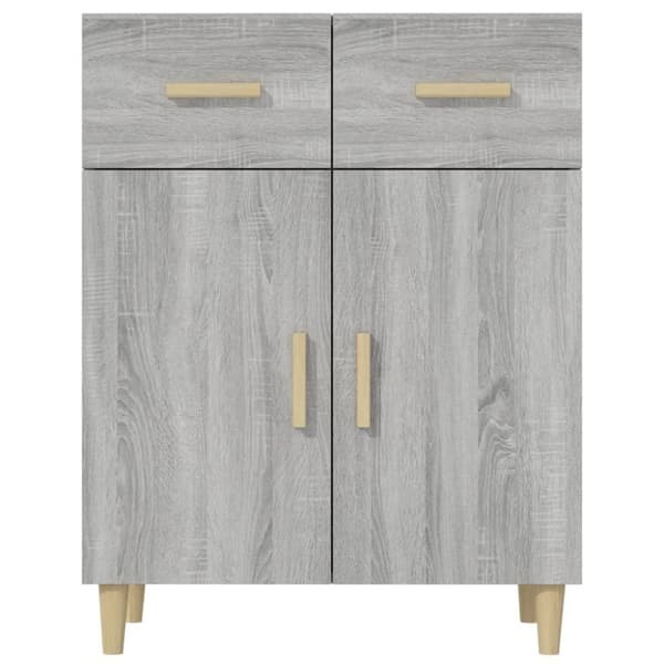 vidaXL skænk 69,5x34x89 cm konstrueret træ grå sonoma-eg