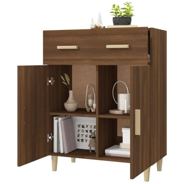 vidaXL skænk 69,5x34x89 cm konstrueret træ brun egetræsfarve