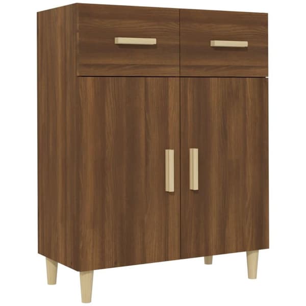 vidaXL skænk 69,5x34x89 cm konstrueret træ brun egetræsfarve