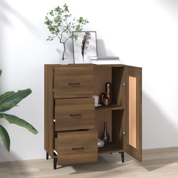 vidaXL Senkki ruskea tammi 69,5x34x90 cm tekninen puu