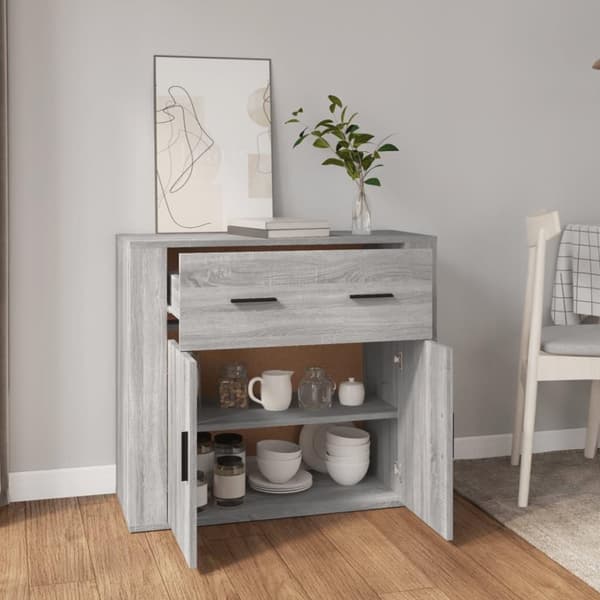 vidaXL Senkki harmaa Sonoma 80x33x70 cm tekninen puu