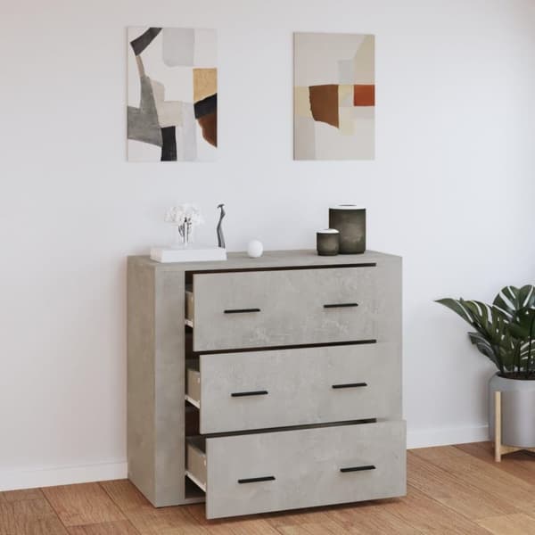 vidaXL skænk 80x33x70 cm konstrueret træ betongrå