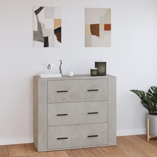 vidaXL skænk 80x33x70 cm konstrueret træ betongrå