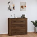 Miniatyrbillede 2 af 11: vidaXL skænk 80x33x70 cm konstrueret træ brun egetræsfarve