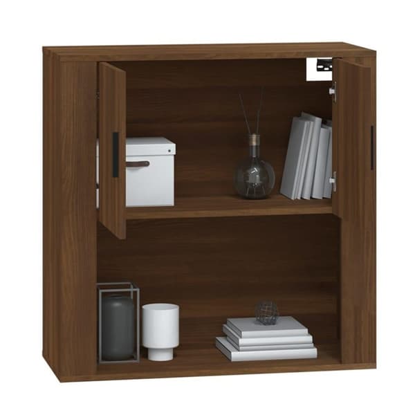 vidaXL vægskab 80x33x80 cm konstrueret træ brun egetræsfarve