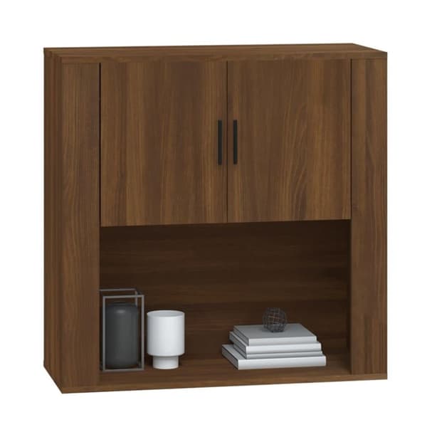 vidaXL vægskab 80x33x80 cm konstrueret træ brun egetræsfarve
