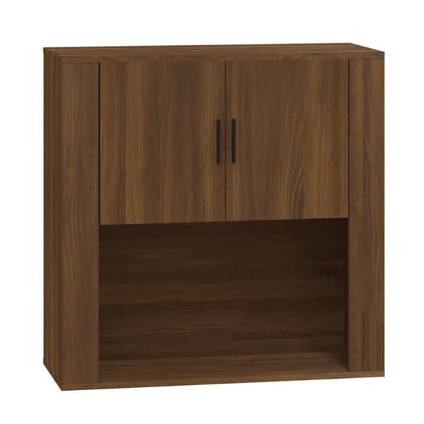 vidaXL vægskab 80x33x80 cm konstrueret træ brun egetræsfarve