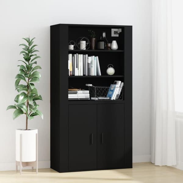 vidaXL Seinäkaappi musta 80x33x80 cm tekninen puu
