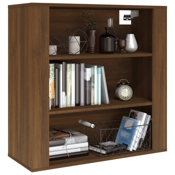 vidaXL vægskab 80x33x80 cm konstrueret træ brun egetræsfarve