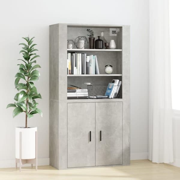 vidaXL Seinäkaappi betoninharmaa 80x33x80 cm tekninen puu