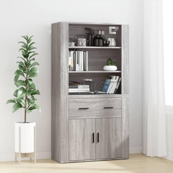 vidaXL Seinäkaappi harmaa Sonoma 80x33x80 cm tekninen puu