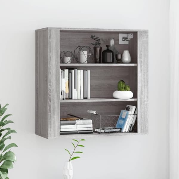 vidaXL Seinäkaappi harmaa Sonoma 80x33x80 cm tekninen puu