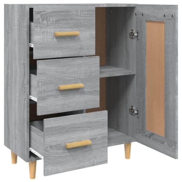 vidaXL skænk 69,5x34x90 cm konstrueret træ grå sonoma-eg