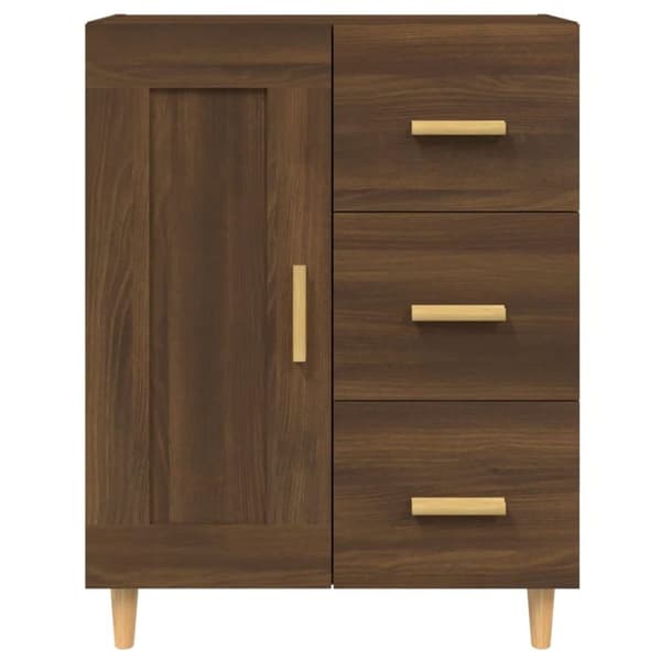 vidaXL skænk 69,5x34x90 cm konstrueret træ brun egetræsfarve
