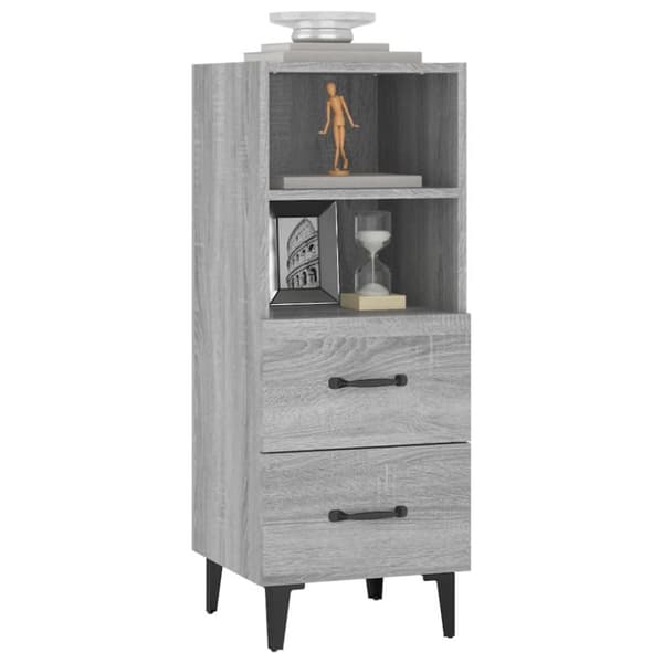 vidaXL skænk 34,5x34x90 cm konstrueret træ grå sonoma-eg