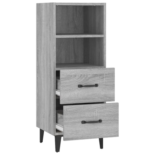 vidaXL skænk 34,5x34x90 cm konstrueret træ grå sonoma-eg