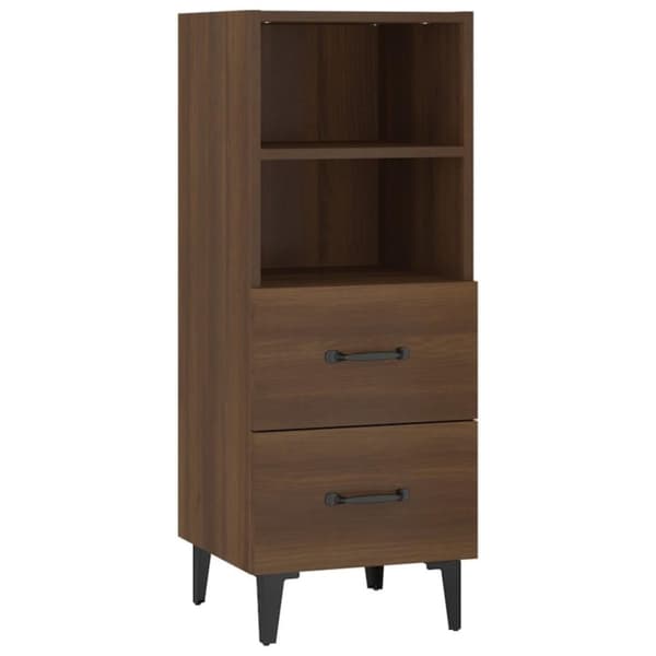 vidaXL skænk 34,5x34x90 cm konstrueret træ brun egetræsfarve