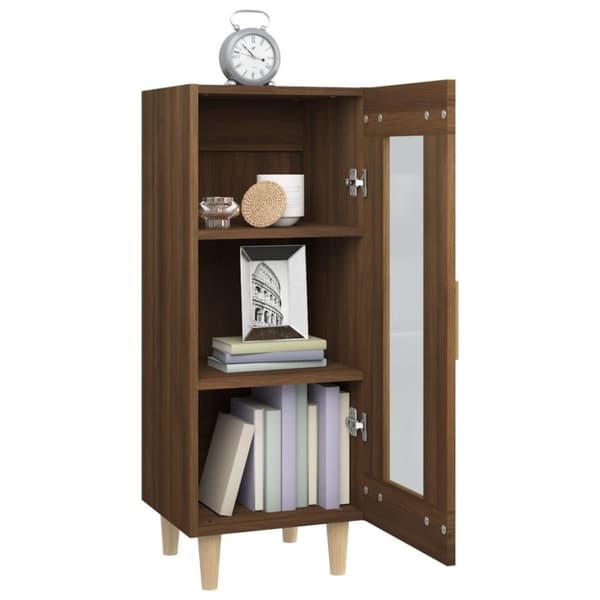 vidaXL skænk 34,5x34x90 cm konstrueret træ brun egetræsfarve