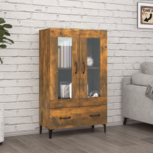 vidaXL skab 70x31x115 cm konstrueret træ røget egetræsfarve