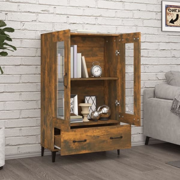 vidaXL skab 70x31x115 cm konstrueret træ røget egetræsfarve